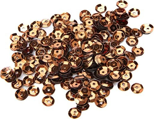 KNORR-PRANDELL---CONFEZIONE-500-PEZZI---PAILLETTES-CONCAVE-Ø6MM-SFACCETTATE-CON-FORO---COLORE-MARRONE