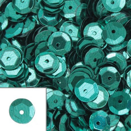 KNORR-PRANDELL---CONFEZIONE-500-PEZZI---PAILLETTES-CONCAVE-Ø6MM-SFACCETTATE-CON-FORO---COLORE-VERDE