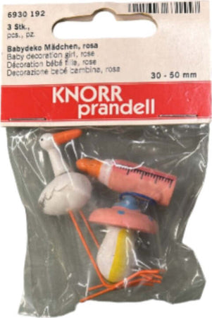 KNORR-PRANDELL---DECORAZIONE-BEBE'-BAMBINA,-ROSA-30-50MM-3-PZ