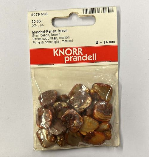 KNORR-PRANDELL---PERLE-DI-CONCHIGLIA-MARRONI-DIAMETRO-14MM-20PZ
