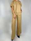 Kocca-Blusa-Donna-Drenith-Miele-Mezze-Maniche
