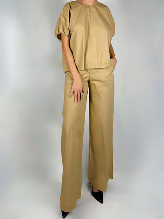 Kocca-Blusa-Donna-Drenith-Miele-Mezze-Maniche