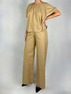 Kocca-Blusa-Donna-Drenith-Miele-Mezze-Maniche