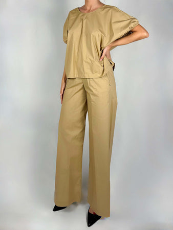 Kocca-Blusa-Donna-Drenith-Miele-Mezze-Maniche