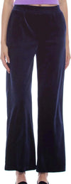 Kokka-Pantalone-Donna-Blu-Velluto-Pantaloni-Comodi-Dritti-In-Velour-Pantalone-Fashion-Nulerr