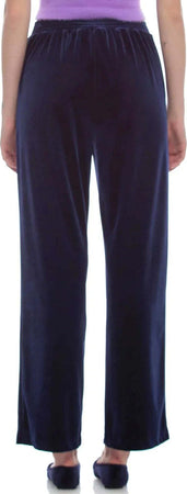 Kokka-Pantalone-Donna-Blu-Velluto-Pantaloni-Comodi-Dritti-In-Velour-Pantalone-Fashion-Nulerr