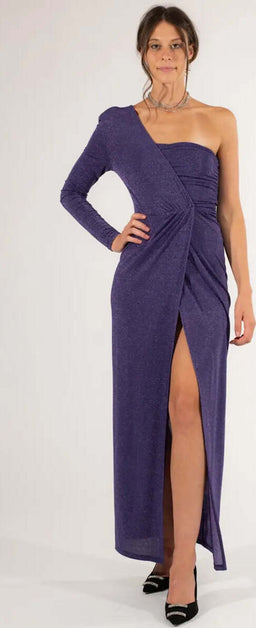 Kontatto Abito Lungo Donna Monospalla Tinta Unita Vestito