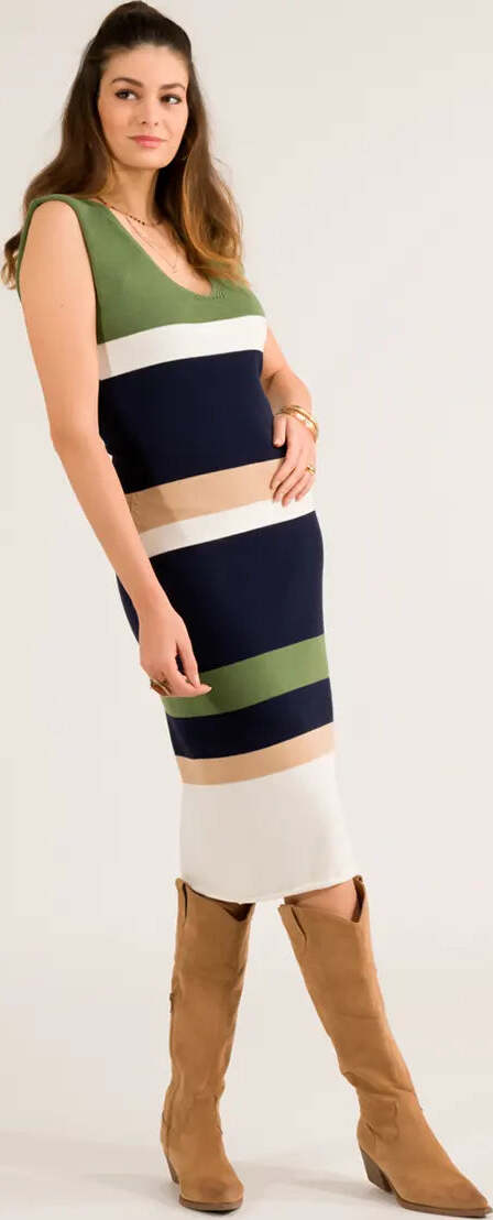 Kontatto | Abito Midi a Righe Da Donna Senza Maniche Moda/Donna/Abbigliamento/Vestiti/Casual You Store - Messina, Commerciovirtuoso.it