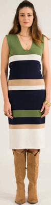 Kontatto | Abito Midi a Righe Da Donna Senza Maniche Moda/Donna/Abbigliamento/Vestiti/Casual You Store - Messina, Commerciovirtuoso.it