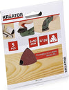 KREATOR---5-PEZZI---FOGLI-DI-CARTA-ABRASIVA-TRIANGOLARI-PER-LEGNO-G.-120---PER-SMERIGLIATRICE-ANGOLARE