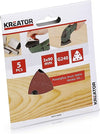 KREATOR---5-PEZZI---SET-FOGLI-DI-CARTA-ABRASIVA-TRIANGOLARI-CON-6-FORI---PER-LEGNO-G.240