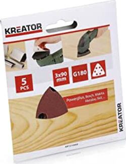 KREATOR---FOGLI-DI-CARTA-ABRASIVA-TRIANGOLARE-PER-LEGNO---GRANA-180-90x90x90