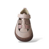 Ragnetto Semiaperto Bambina Gioseppo Carver | Pelle Cipria Beige Barefoot Velcro Primi Passi