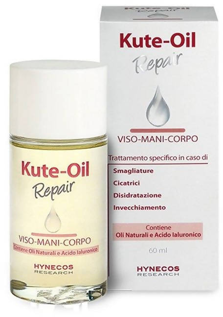 Kute-Oil Trattamento Intensivo Di Smagliature Cicatrici Disidratazione E Invecchiamento Cutaneo Olio Mani Viso E Corpo Con Acido Ialuronico 60ml Hynecos Research