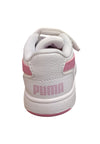 Scarpe sneakers Bambine e ragazze PUMA REBOUND  bianco-rosa laccio elastico e velcro