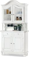 KYLIE---credenza-con-vetrina-in-legno-massello-104x43x219-Bianco-Milani-Home