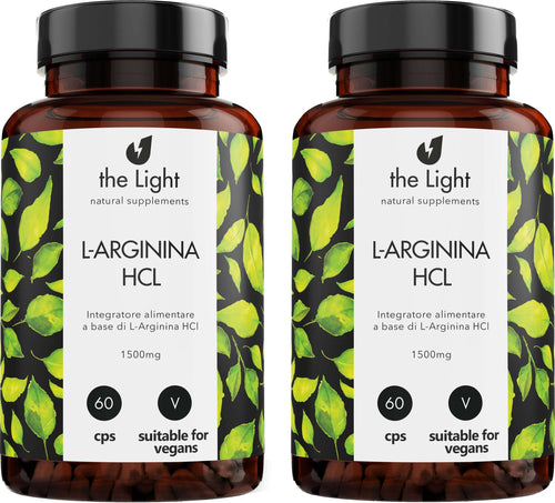 L-Arginina Hcl 1500mg Vegan 60 Capsule Scorta per 1mese Integratore Alimentare Alto Dosaggio per Sportivi Stimolante Rigenerante Salute e cura della persona/Alimentazione e nutrizione/Integratori per lo sport/Aminoacidi/L-arginina The Light Nutrition - Milano, Commerciovirtuoso.it