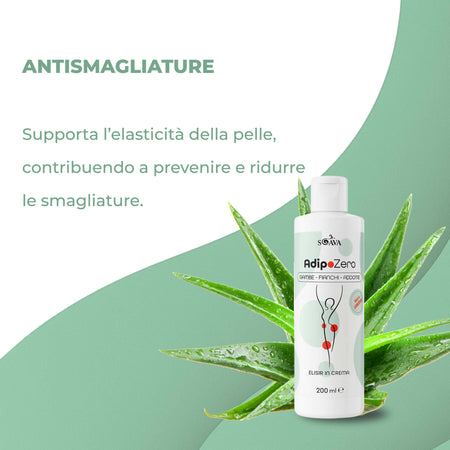 Crema Snellente Anticellulite - Effetto Tonificante e Rassodante con Sensazione di Freschezza | Formula Drenante per Gambe, Glutei e Addome | AdipoZero - Texture Leggera e Facile da Applicare 200ml