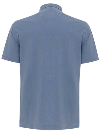 Corneliani Polo manica corta blu navy da uomo