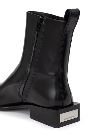 Alexander Wang Ankle Boots in Pelle Nera Throttle da donna