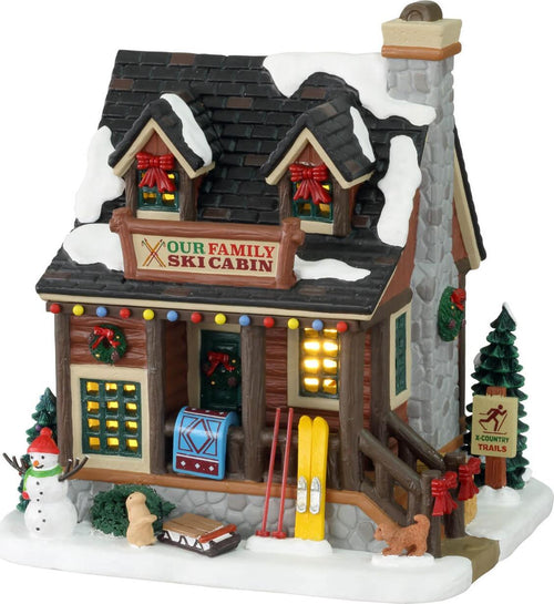 La cabina di sci della nella nostra famiglia, edificio illuminato per villaggio di Natale in porcellana Casa e cucina/Decorazioni per interni/Addobbi e decorazioni per ricorrenze/Decorazioni natalizie/Oggettistica MagiediNatale.it - Altamura, Commerciovirtuoso.it