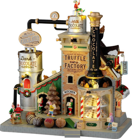 La Fabbrica di Tartufi al Cioccolato di Natale, edificio illuminato per villaggio di Natale in Poliresina Casa e cucina/Decorazioni per interni/Addobbi e decorazioni per ricorrenze/Decorazioni natalizie/Oggettistica MagiediNatale.it - Altamura, Commerciovirtuoso.it