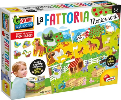La fattoria Montessori Maxi - Lisciani Giochi e giocattoli/Giochi educativi e scientifici/Lettura e scrittura/Giochi di ortografia e sillabazione Eurocartuccia - Pavullo, Commerciovirtuoso.it