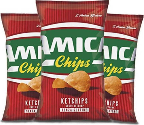 28 PACCHETTI La patatina senza glutine GUSTO KETCHUP Ketchips Amica Chips 25 gr confezione da 28 pz patatine e snack salati Non solo caffè online - Albano Laziale, Commerciovirtuoso.it