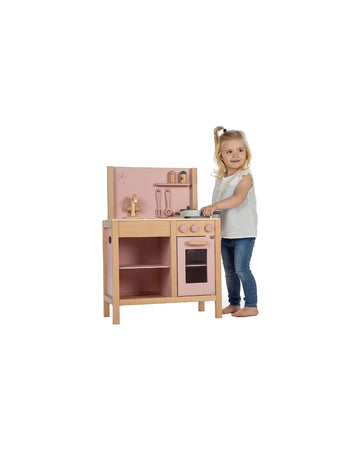 Cucina Giocattolo Label Label in Legno - Rosa
