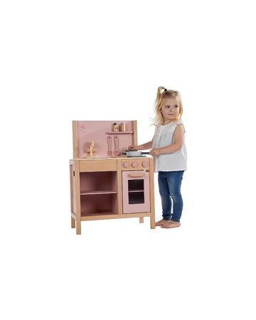 Cucina Giocattolo Label Label in Legno - Rosa
