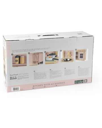 Cucina Giocattolo Label Label in Legno - Rosa
