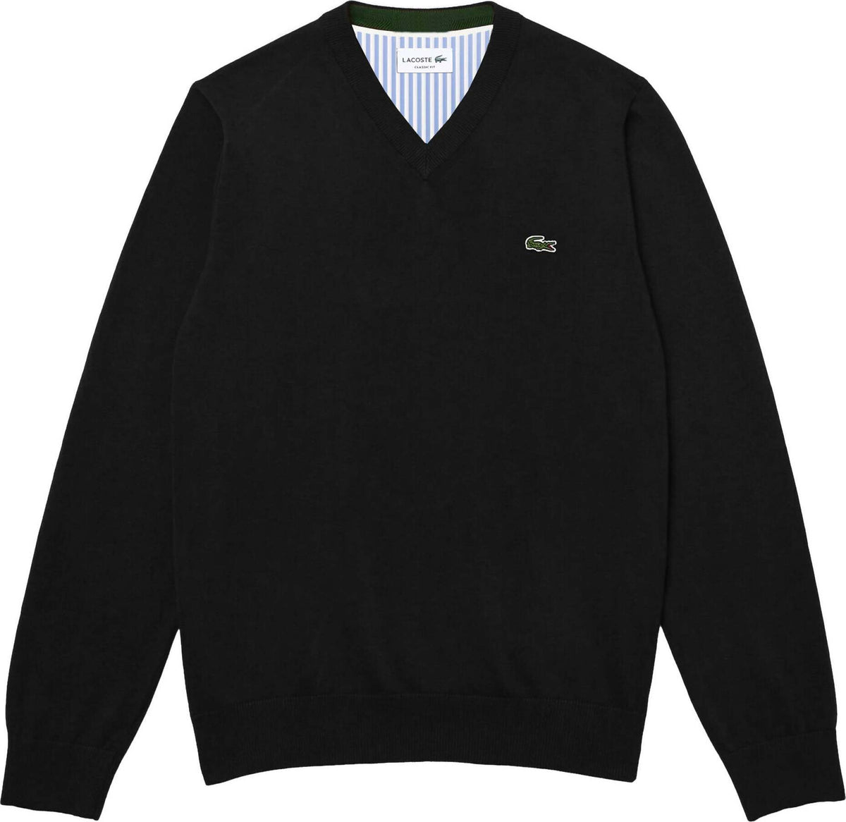 Lacoste Pullover Uomo Tinta Unita Scollo v In 100% Cotone