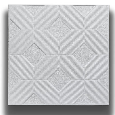 10 o 20mq (40 oppure 80 pezzi) di pannello decorativo a soffitto in polistirene compatto 50x50cm (spess. 1cm) LAGOS - Eternal Parquet