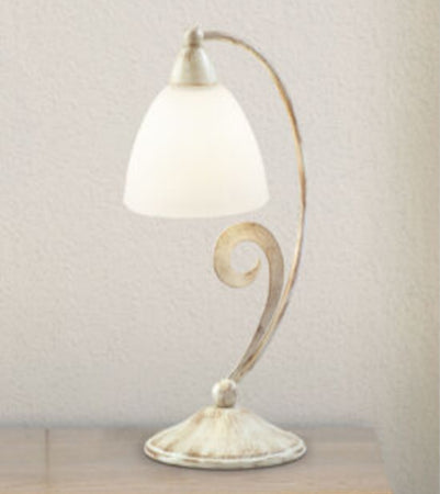LAM---ABATYOUR-1XE14-MAX-28W---AVORIO-STRIATO/VETRO-BIANCO-SATINATO