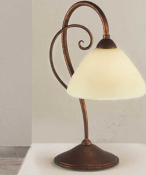 LAM---ABATYOUR-1XE14-MAX-28W---TERRA-ANTIC/-VETRO-CREMA-SATINATO