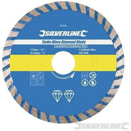 Lama a disco diamantata Turbo Wave per piastrelle per smerigliatrici angolari foro 22,23 mm