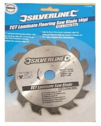 Lama per sega da 14 tpi per parquet laminato in TCT misura 127 x 17 mm silverline