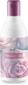 L'amande - Bagnoschiuma Donna Fresco Al Profumo Di Gelsomino E Mimosa, Docciaschiuma Gel Detergente E Idratante Corpo Delicato E Naturale, Bagno Schiuma Azione Emolliente - Rosa Suprema, 250 Ml