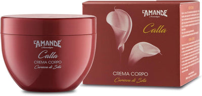 L'amande - Crema Corpo Idratante Pelle Secca Con Acido Ialuronico E Vitamina E, Antiossidante Delicata E Nutriente, Crema Corpo Profumata Rosa E Gelsomino Per Pelle Morbida E Vellutata - Calla 300 Ml