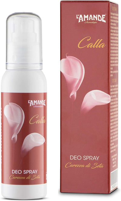 L'amande - Deodorante Donna Spray Senza Alcool E Sali Di Alluminio, Delicato E Naturale Per Pelli Sensibili, Deodorante Donna Idratante Ed Emolliente, Note Di Rosa, Gelsomino E Violetta - Calla 100 Ml