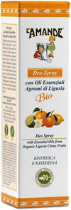 L'amande Deo Spray Bio Con Oli Essenziali Agrumi Di Liguria 100 Ml