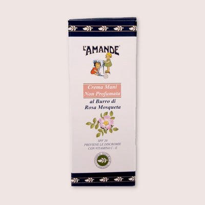 L'Amande Crema mani non profumata al Burro di Rosa Mosqueta
