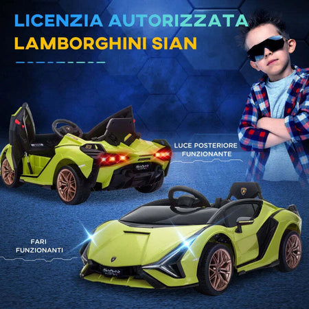 Lamborghini-Macchina-Elettrica-per-Bambini-12V-con-Fari-e-Musica,-Telecomando-e-Velocità-3-5km/h,-Età-3-5-Anni,-108x62x40cm,-Verde-NB9370-171V90GNNB9