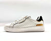 LAMBORGHINI Sneakers tennis in pelle bianca e oro