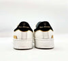 LAMBORGHINI Sneakers tennis in pelle bianca e oro