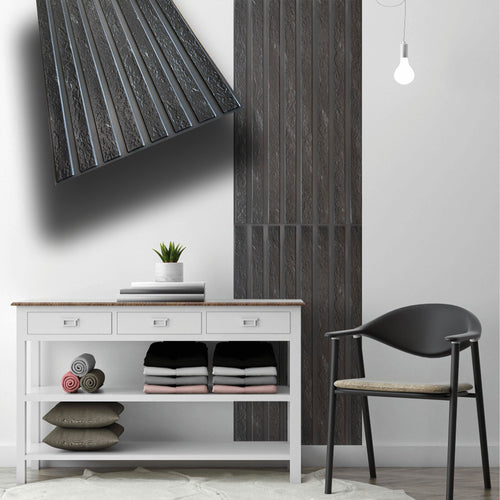 Pannelli 3D Rivestimento a parete in PVC effetto LAMELLI PIETRA 97x50cm Realistici, isolanti, idrorepellenti.