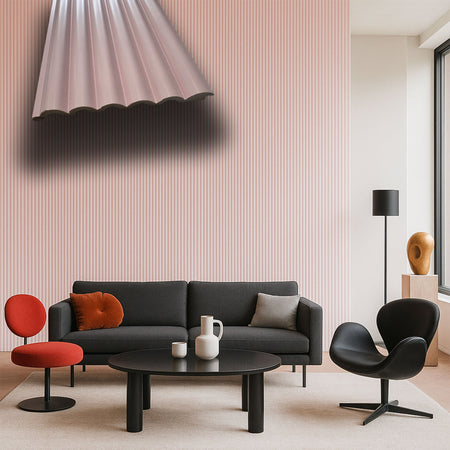 Asta intera 12x154x2800mm di Rivestimento Parete Boiserie cannettato Lamelli tondi eff. Touch DUSTY ROSE