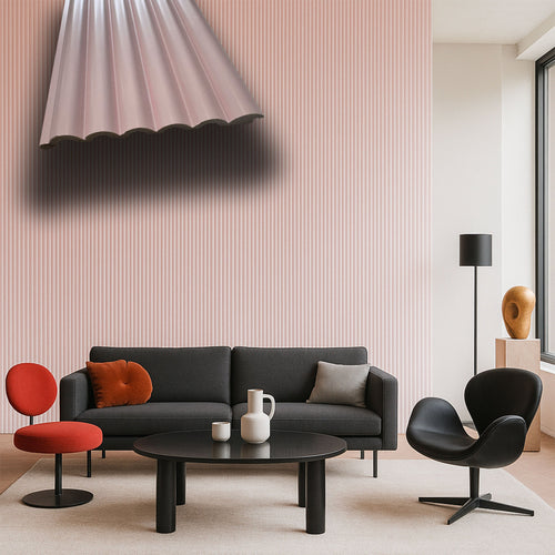 Asta intera 12x154x2800mm di Rivestimento Parete Boiserie cannettato Lamelli tondi eff. Touch DUSTY ROSE