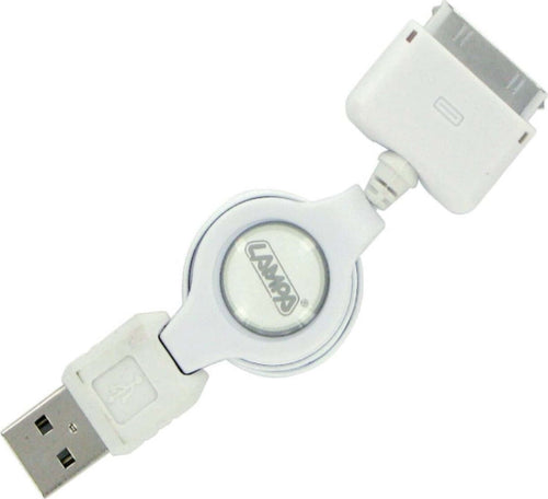 LAMPA---CAVO-PER-RICARICA-USB-ALLUNGABILE/RIAVVOLGIBILE-80CM---PER-IPOD---IPHON---IPAD---COLORE-BIANCO