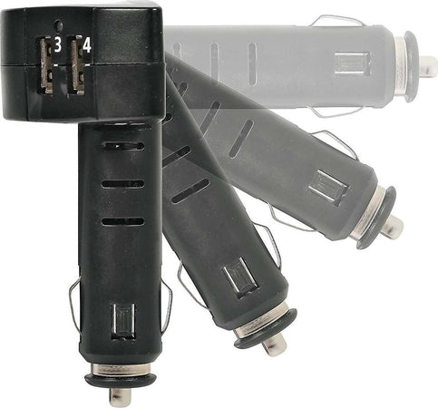 Lampa-38961-Spinotto-Accendisigari,-12/24V-Snodato-con-4-Porte-USB